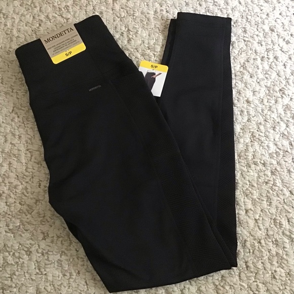 Mondetta Pants - Mondetta Black Performance High-Rise Jacquard Panel Leggings